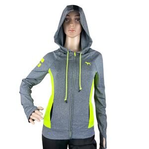 Pink by Victoria's Secret Ultimate Gray Full Zip Hooded Active Sweatshirt XS